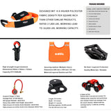 X-BULL Winch Recovery Kit Snatch Strap Off Road 4WD with Recovery Tracks Gen 2.0 Boards RED - Side View