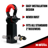 X-BULL Hitch Receiver 5T Recovery Receiver with Bow Shackle Tow Bar Off Road 4WD - Low Angle