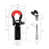 X-BULL Hitch Receiver 5T Recovery Receiver with Bow Shackle Tow Bar Off Road 4WD - Top-Down View