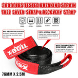 X-BULL Ultimate Off-Road Recovery Kit: Kinetic Recovery Rope, Snatch Strap & 2 Recovery Tracks for 4WD Adventures - 45-Degree Angle