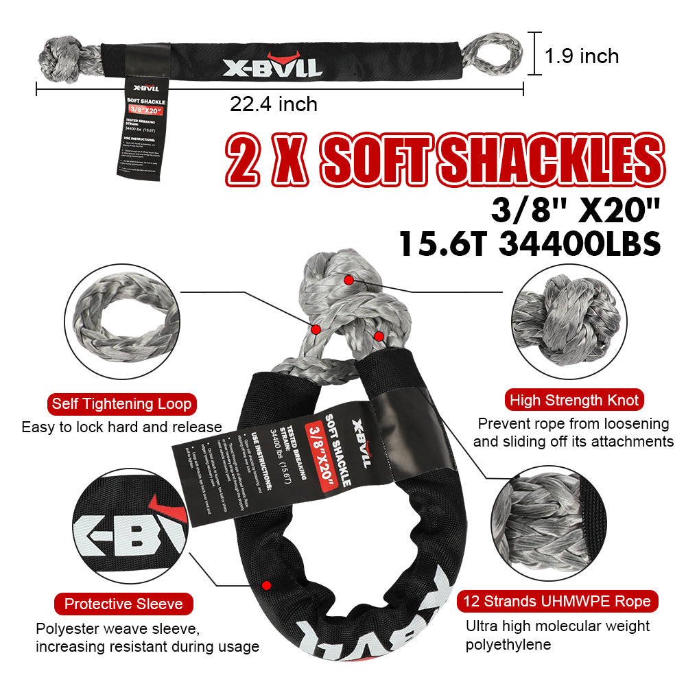 X-BULL Ultimate Off-Road Recovery Kit: Kinetic Recovery Rope, Snatch Strap & 2 Recovery Tracks for 4WD Adventures