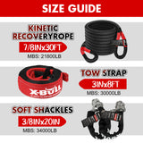 X-BULL Ultimate Off-Road Recovery Kit: Kinetic Recovery Rope, Snatch Strap & 2 Recovery Tracks for 4WD Adventures