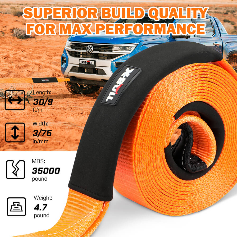 X-BULL Complete Off-Road Recovery Gear Kit with Snatch Strap, Hitch Receiver, and Shackles
