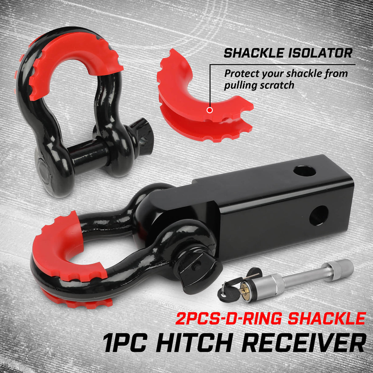 X-BULL Complete Off-Road Recovery Gear Kit with Snatch Strap, Hitch Receiver, and Shackles