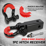 X-BULL Complete Off-Road Recovery Gear Kit with Snatch Strap, Hitch Receiver, and Shackles - 45-Degree Angle