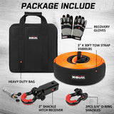 X-BULL Complete Off-Road Recovery Gear Kit with Snatch Strap, Hitch Receiver, and Shackles