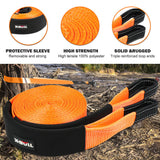 X-BULL Off-Road Recovery Essentials Kit with Tow Strap, Soft Shackles, and Snatch Block - Front View