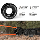 X-BULL Off-Road Recovery Essentials Kit with Tow Strap, Soft Shackles, and Snatch Block - Close-Up Angle