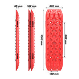 X-BULL 2 Pairs Recovery tracks Sand Mud Snow 4WD / 4x4 ATV Offroad Stronger Gen 3.0 - Red - Side View