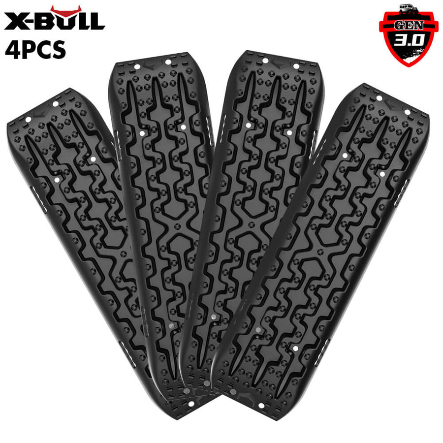 X-BULL Recovery tracks / Sand tracks / Mud tracks / Off Road 4WD 4x4 Car 2 Pairs Gen 3.0 - Black