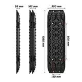 X-BULL Recovery tracks / Sand tracks / Mud tracks / Off Road 4WD 4x4 Car 2 Pairs Gen 3.0 - Black - Front View