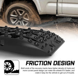 X-BULL Recovery tracks / Sand tracks / Mud tracks / Off Road 4WD 4x4 Car 2 Pairs Gen 3.0 - Black - 45-Degree Angle