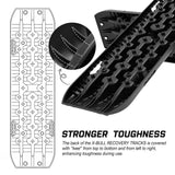 X-BULL Recovery tracks / Sand tracks / Mud tracks / Off Road 4WD 4x4 Car 2 Pairs Gen 3.0 - Black - Close-Up Angle