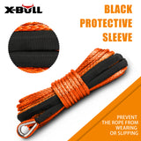 Heavy-Duty X-BULL Dyneema Synthetic Winch Rope 5.5mm x 13m for Off-Road Recovery - Side View