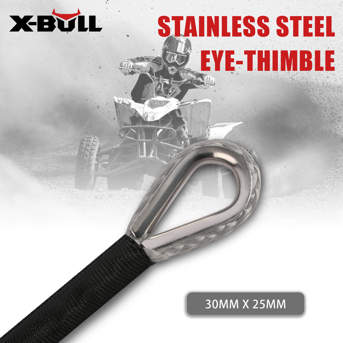 X-BULL Synthetic Dyneem Rope 5.5MM x 13M SK75 Car Tow Recovery Winch Cable Line