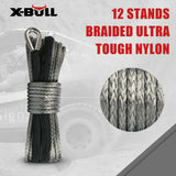 X-BULL Synthetic Dyneem Rope 5.5MM x 13M SK75 Car Tow Recovery Winch Cable Line - 45-Degree Angle