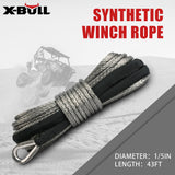 X-BULL Winch Rope 5.5mm x 13m Dyneema Synthetic Rope Tow Recovery Offroad 4wd4x4 - Close-Up Angle