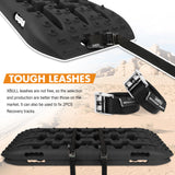 X-BULL Recovery tracks Sand Trucks Offroad With 4PCS Mounting Pins 4WDGen 2.0 - Black - Front View