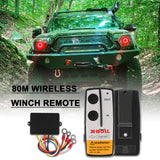 X-BULL Winch Solenoid Relay 12V 500A Winch Controller Twin Wireless Remote 4T Block Pulley - Low Angle
