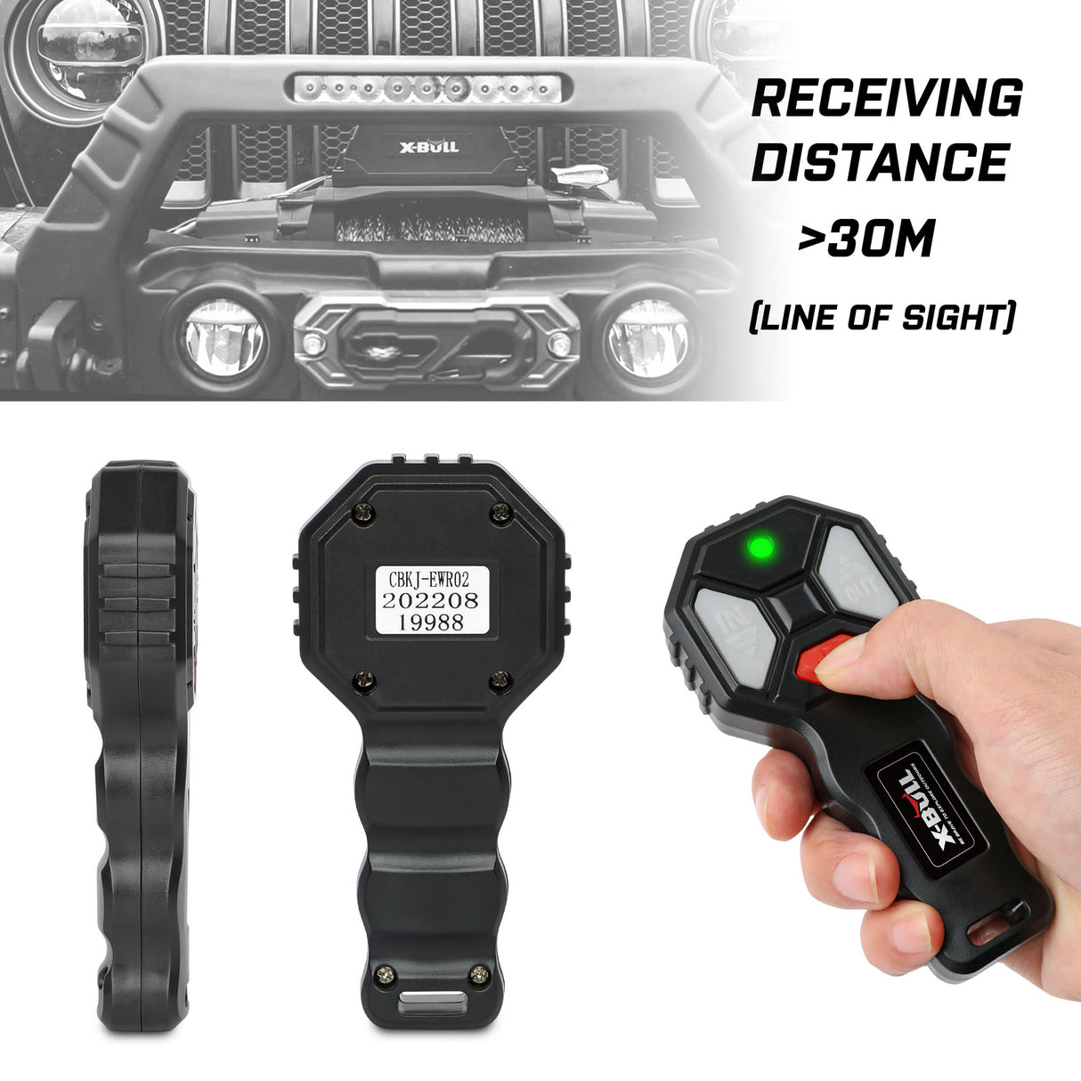 X-BULL 500A 12V Winch Solenoid Relay with 150ft Dual Wireless Remote Control