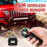 X-BULL Winch Solenoid Relay Wiring Controller 500A 12V and 150ft Wireless Remote 4T Block Pulley - Low Angle