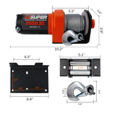 ZESUPER Electric Winch 2500LBS/1134KG 12V 15.2M Steel Cable ATV UTV 4WD 4X4 Boat - Front View