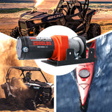 ZESUPER Electric Winch 2500LBS/1134KG 12V 15.2M Steel Cable ATV UTV 4WD 4X4 Boat - Rear View