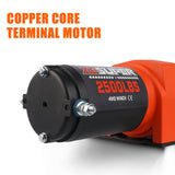 ZESUPER Electric Winch 2500LBS/1134KG 12V 15.2M Steel Cable ATV UTV 4WD 4X4 Boat - Close-Up Angle