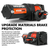 ZESUPER 4500LBS 12V Electric ATV Winch with Synthetic Rope for Boat Trailers - Extra Image