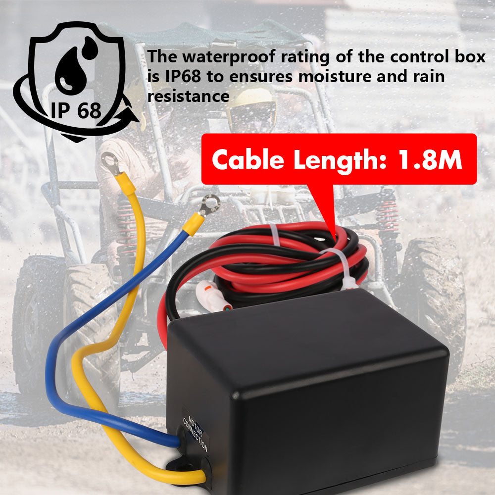 4500lb Electric Winch 12V Synthetic Rope Wireless RemoteX2 Boat Winch ATV Winch Kit Boat Winch UTV 4WD Black