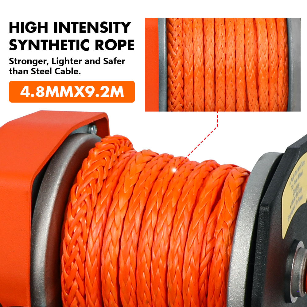 2500LBS Electric Winch Wireless Remote Synthetic Rope Wireless Remote ATV UTV BOAT