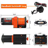 2500LBS Electric Winch Wireless Remote Synthetic Rope Wireless Remote ATV UTV BOAT