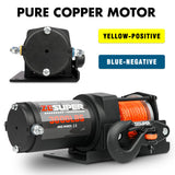 ZESUPER 12V Electric Winch 3000lbs Synthetic Rope Wireless Remote ATV UTV BOAT - Rear View