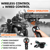 ZESUPER 12V Electric Winch 3000lbs Synthetic Rope Wireless Remote ATV UTV BOAT - Low Angle