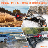 4500lb Electric Winch 12V Synthetic Rope Wireless RemoteX2 ATV Winch Kit Boat Winch UTV 4WD Orange - 45-Degree Angle