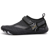 Men Women Water Shoes Barefoot Quick Dry Aqua Sports Shoes - Black Size EU39 = US6 - Front View