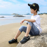 Kids Water Shoes Barefoot Quick Dry Aqua Sports Shoes Boys Girls - Black Size Bigkid US2=EU32 - Rear View