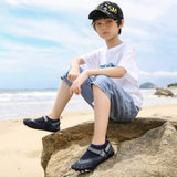 Kids Water Shoes Barefoot Quick Dry Aqua Sports Shoes Boys Girls - Blue Size Bigkid US3 = EU34 - Close-Up Angle
