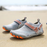 Kids Water Shoes Barefoot Quick Dry Aqua Sports Shoes Boys Girls - Grey Size Bigkid US4 = EU36 - Rear View