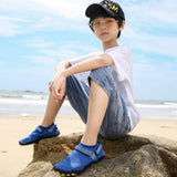 Kids Water Shoes Barefoot Quick Dry Aqua Sports Shoes Boys Girls - Klein Blue Size Bigkid US4 = EU36 - Low Angle