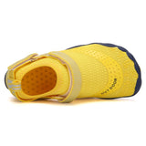 Kids Water Shoes Barefoot Quick Dry Aqua Sports Shoes Boys Girls - Yellow Size Bigkid US4 = EU36 - Top-Down View