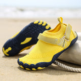 Kids Water Shoes Barefoot Quick Dry Aqua Sports Shoes Boys Girls - Yellow Size Bigkid US4 = EU36 - Rear View