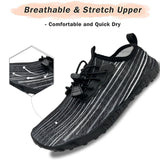 Water Shoes for Men and Women Soft Breathable Slip-on Aqua Shoes Aqua Socks for Swim Beach Pool Surf Yoga (Black Size US 8.5) - Front View