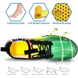 Water Shoes for Men and Women Soft Breathable Slip-on Aqua Shoes Aqua Socks for Swim Beach Pool Surf Yoga (Green Size US 7.5) - 45-Degree Angle