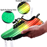 Water Shoes for Men and Women Soft Breathable Slip-on Aqua Shoes Aqua Socks for Swim Beach Pool Surf Yoga (Green Size US 7.5) - Top-Down View