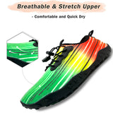 Water Shoes for Men and Women Soft Breathable Slip-on Aqua Shoes Aqua Socks for Swim Beach Pool Surf Yoga (Green Size US 8.5) - Front View