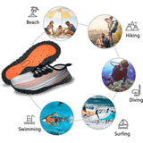 Water Shoes for Men and Women Soft Breathable Slip-on Aqua Shoes Aqua Socks for Swim Beach Pool Surf Yoga (Grey Size US 6.5) - Close-Up Angle