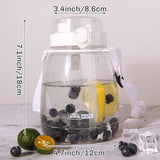 Clear Large Water Bottle Water Jug with Adjustable Shoulder Strap - White - Front View