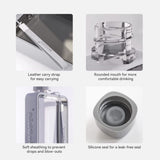 A5 Flat Water Bottle for Warm Drink ( Gray ) - Side View