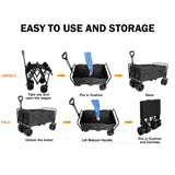 Folding Cart Small Black - Front View